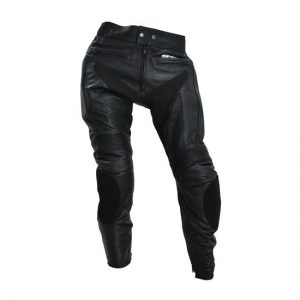 Pantalon de piel negro con protecciones