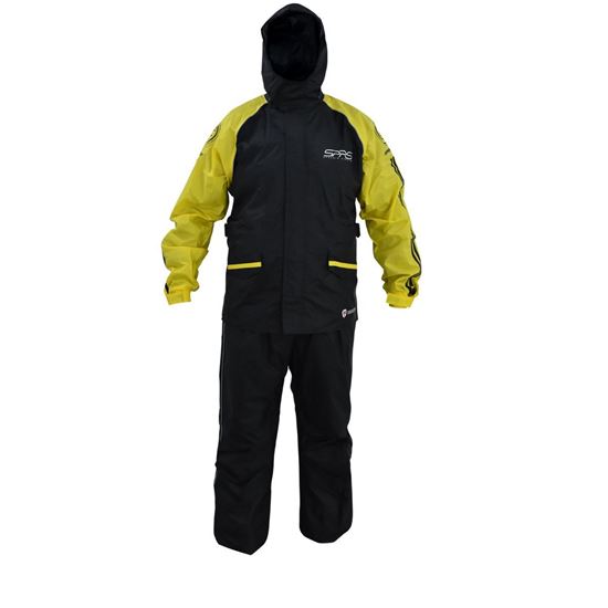 Impermeable para caballero y chamarra, negro con amarillo –